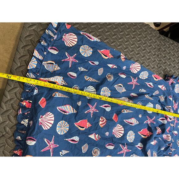 Print Fresh Womens Shoreline Dress Pintuck Beachcomber XL Blue Ruffle Hem - Picture 9 of 10